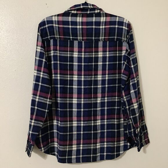 Jachs Girlfriend Boyfriend Fit Outdoorsy Blue Plaid Hiking Camping Fall Shirt M - Picture 6 of 8